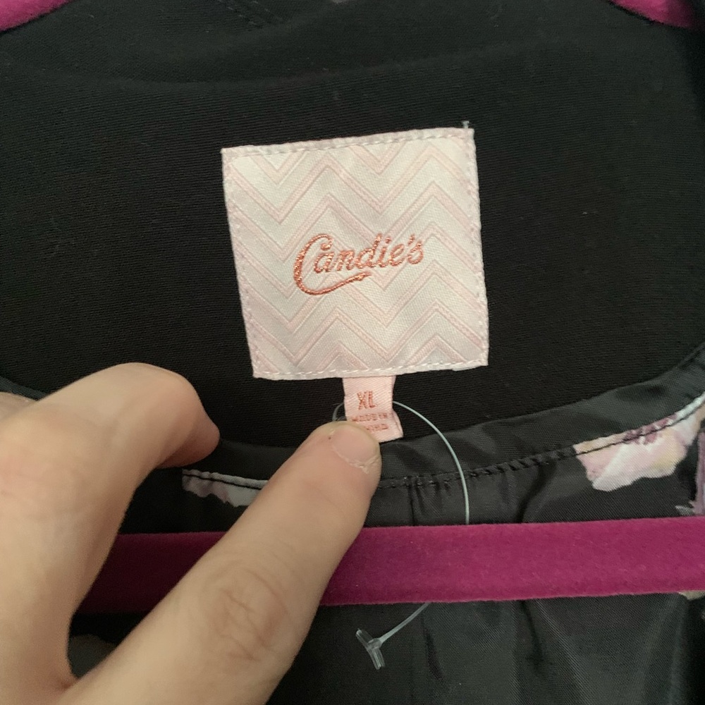 Candies juniors xl black blazer with floral lining
